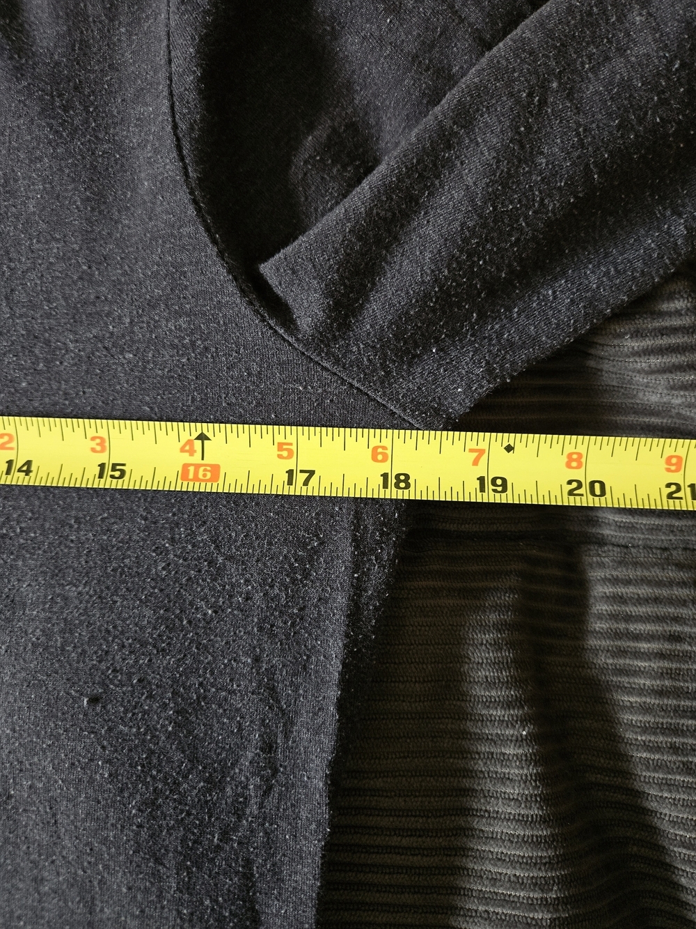 Basic Long-Sleeve Crew Neck Top by Champion — Dark Charcoal. Size L - Picture 6 of 8